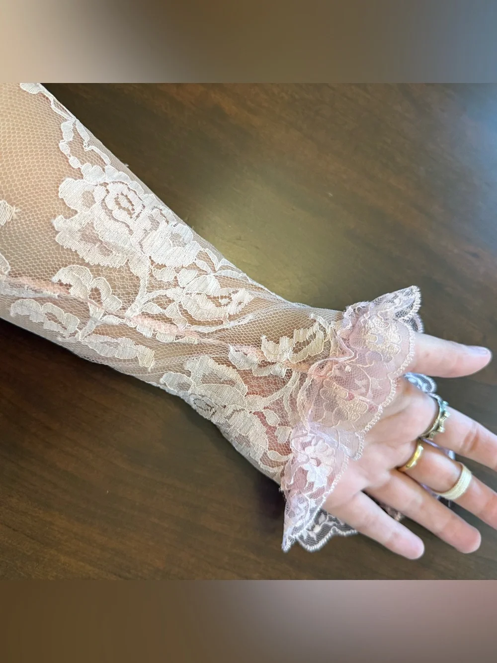 Vintage Victorian lace gloves sleeves